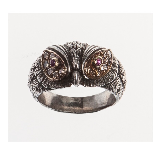 Sterling Silver Hand Made Coquette Head Ring
