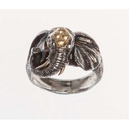 Elephant Head Sterling Silver Hand Made Man's Ring