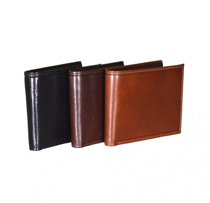 HAND PADDED COWHIDE RFID TRIFOLD MAN'S WALLET
