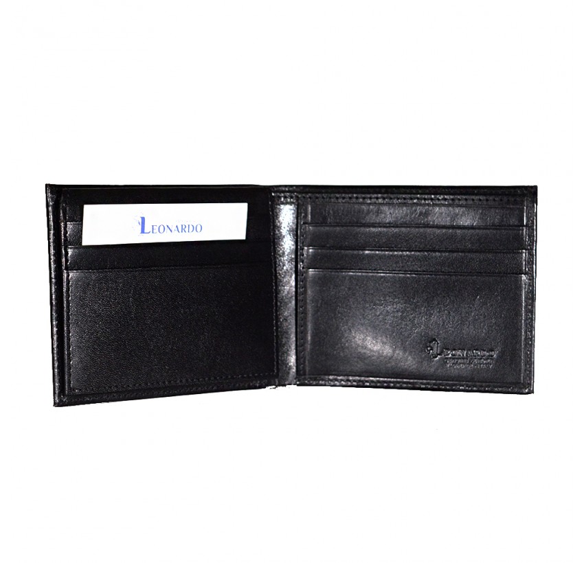 RFID VEINED LEATHER MAN’S WALLET WITH FLAP