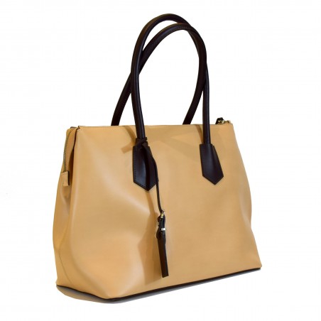 LEATHER STRUCTURED LADY'S HANDBAG