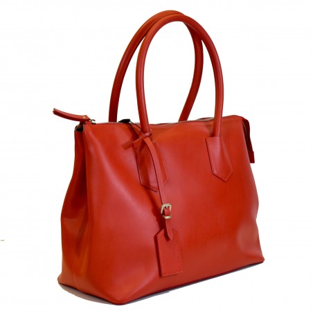 LEATHER STRUCTURED LADY'S HANDBAG