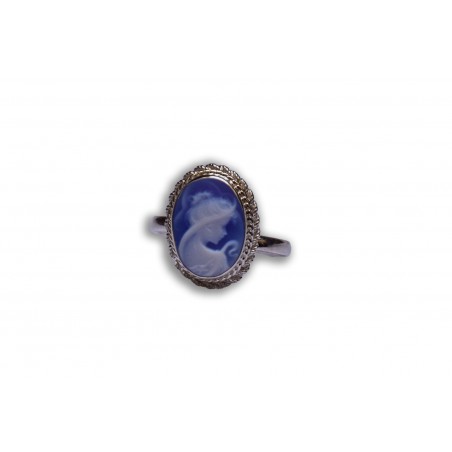 BLUE CAMMEO RING