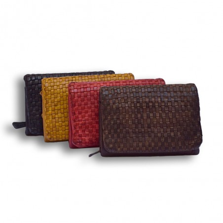 WOVEN FLAP TRIFOLD LADY'S WALLET