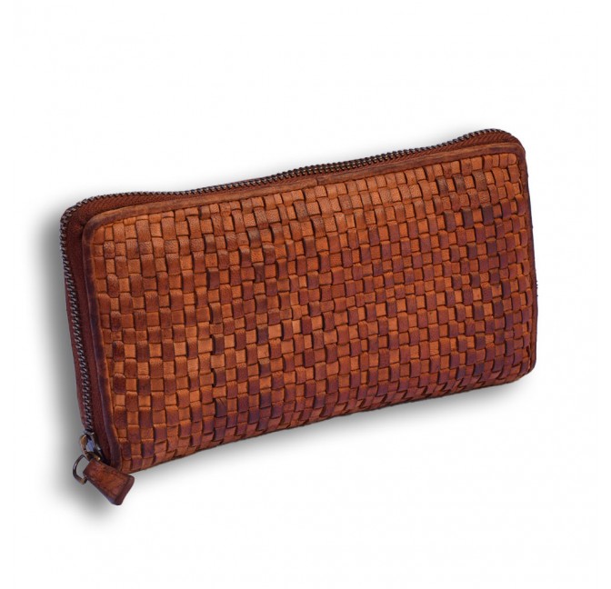 ZIP-AROUND WOVEN LADY'S LARGE WALLET