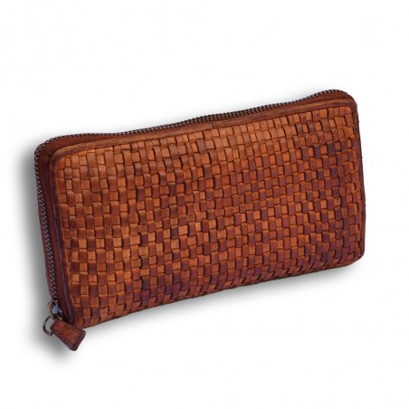 ZIP-AROUND WOVEN LADY'S LARGE WALLET