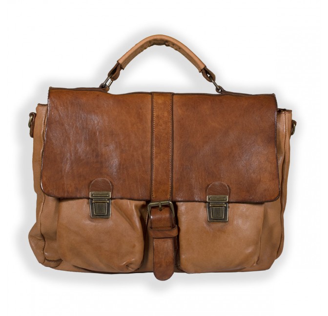 TWO LEATHER SOFT MAN'S BRIEFCASE